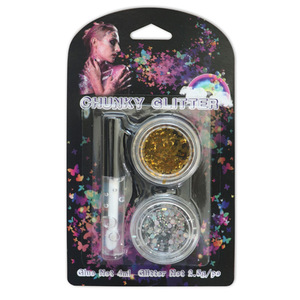 Party Used DIY body decoration Chunky Glitter and Gel Set