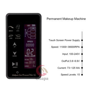 Permanent Makeup Machine Microtouch for Micro-Feathering Tattoo Gun Rechargeable PMU Machine with 15 levels Speed