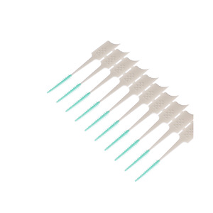Plastic toothpick oral interdental bristle brush