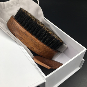 Private Label beard brush Boar bristle  brushes and combs Mens combs and brush set
