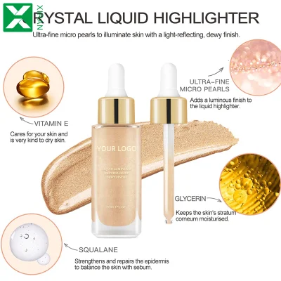 Private Label Waterproof Bronzer Professional Vegan Body Shimmer Oil