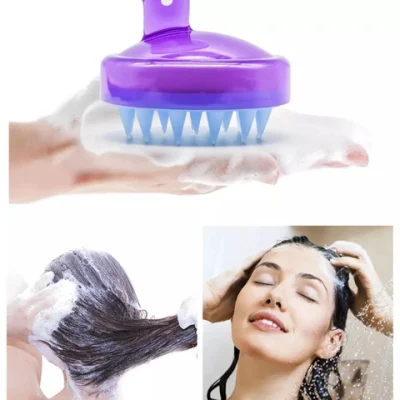 Private Logo Hair Shampoo Brush Head Scalp Massager Scrubber Solid Silicone Head Brushes Wet and Dry Hair Scalp Brush