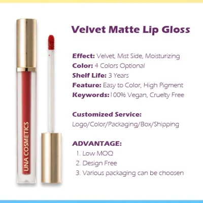 Professional Custom Makeup Cosmetics Moisturizing Mist Side Velvet Matte Lip Gloss Manufacturer