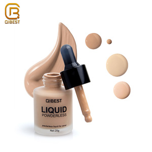 QIBEST Cosmetic Makeup Waterproof Organic Face Whitening Liquid Foundation For Oily Skin