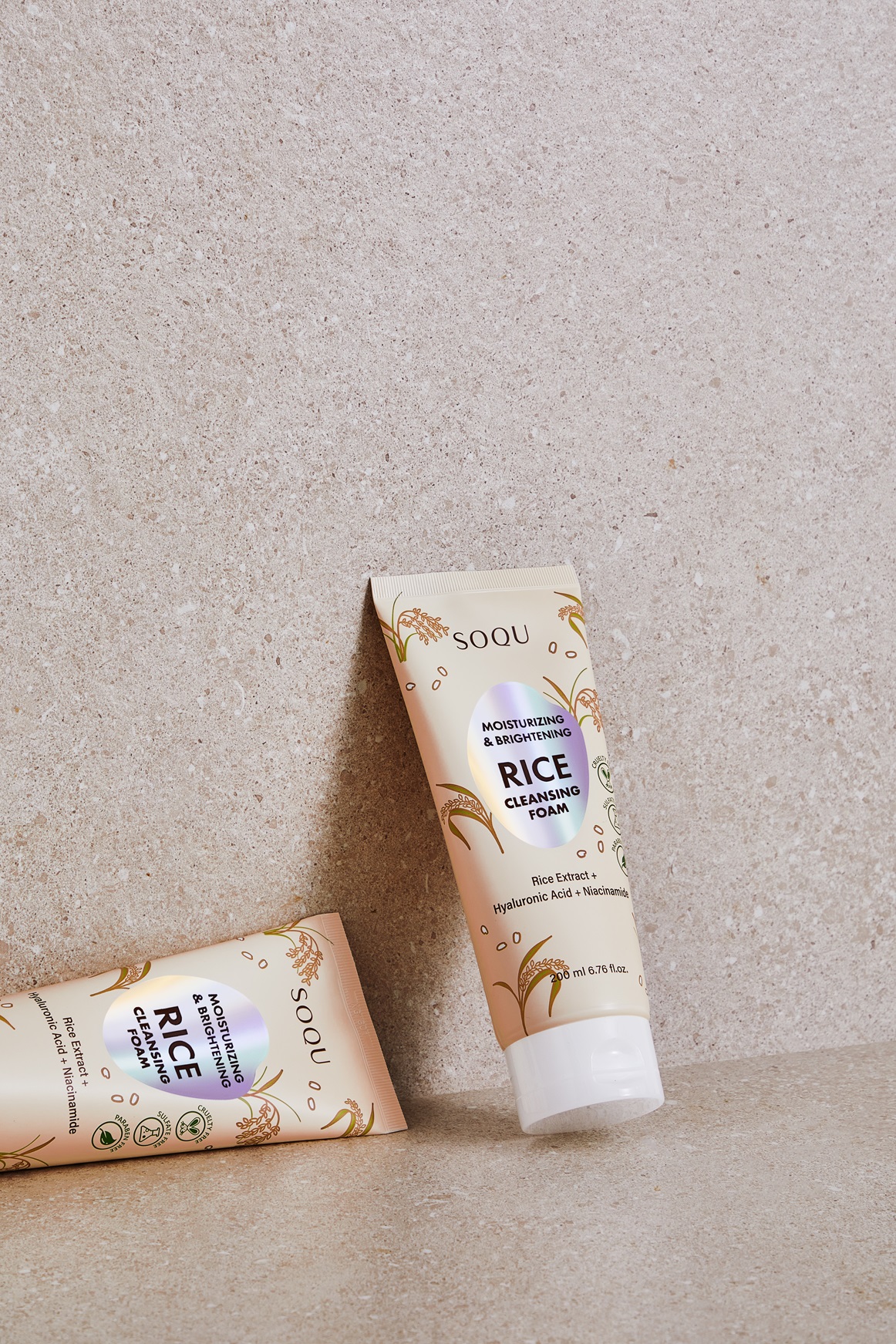 (Skin care, Cleanser, Rice)SOQU MOISTURIZING &amp; BRIGHTENING RICE FOAM CLEANSER