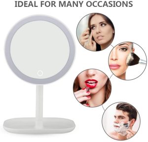Smart Touch Control Led Makeup Mirror Lighted Makeup Vanity Stand Up Desk Ring Light Mirror Led Vanity Mirror USB Use