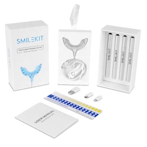 Smilekit Teeth Whitening Gel Pen Blue Lamp,Teeth Whitening Kit