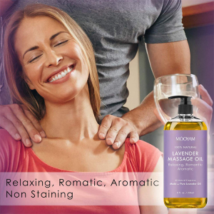 Wholesale private label natural organic lanvender relaxing anti cellulite massage body oil