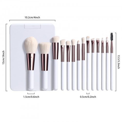 Custom Travel Makeup Brushes with LED Makeup Mirror