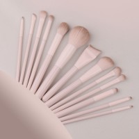 13Pcs Premium Pink Makeup Brush Set Soft Synthetic Hair Foundation Powder Eyeshadow Brushes with Leather Storage Case Wholesale