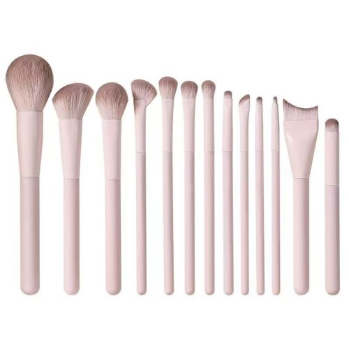 13Pcs Premium Pink Makeup Brush Set Soft Synthetic Hair Foundation Powder Eyeshadow Brushes with Leather Storage Case Wholesale
