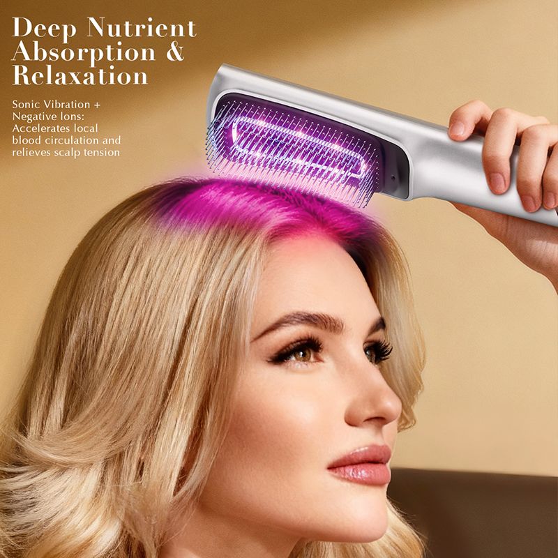 MF-2611 4-Mode Red Light, EMS and Sonic Scalp Care Comb for Premium Beauty Brands, Retailers, E-Commerce Sellers and Global Distributors