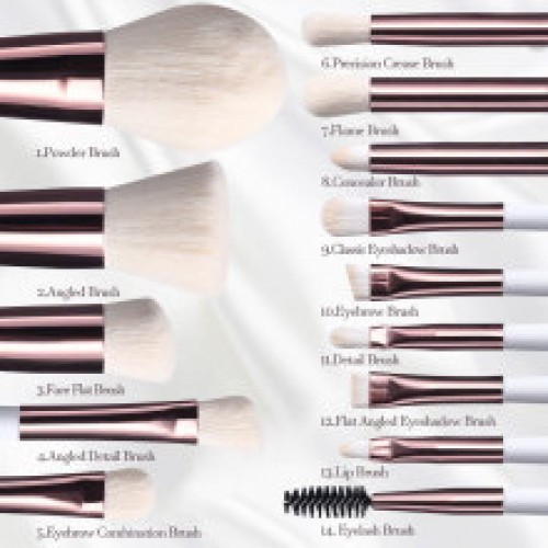 Custom Travel Makeup Brushes with LED Makeup Mirror
