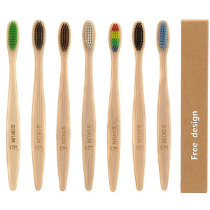 100% natural biodegradable environmentally friendly  kids bamboo toothbrush