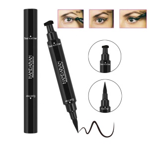 2 in one pen black ink eyeliner stamp and liquid eyeliner pen waterproof