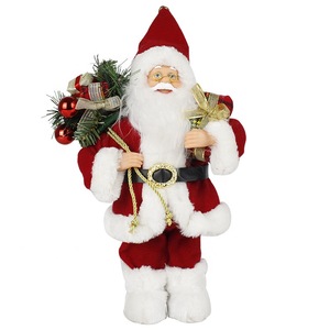 2019 best sellers Xmas gifts Supplies, standing windy red coat Santa Claus Christmas Figurine Decoration