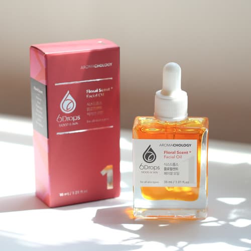 6Drops Aromachology Face Oil - #1 Floral Scent. 30ml. VEGAN Registered.