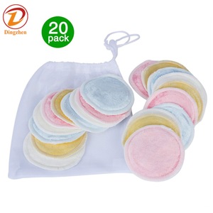 Bamboo Makeup Remover  16 pack with Laundry Bag Reusable Soft Facial and Skin Care Wash Cloth Pads