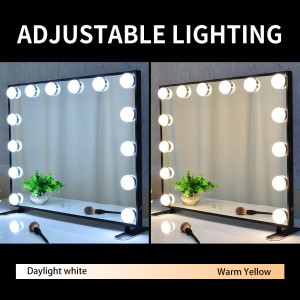Beauty dressing table lighted makeup mirror furniture with led lights bulbs touch sensor switch hollywood vanity mirror