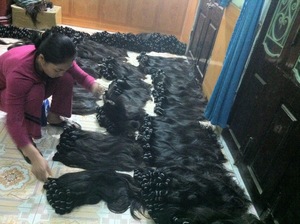 Best celler bulk hair bundles virgin human hair 100% natural unprocessed from Nguyen Thi Nhi household