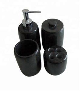 Black marble Bathroom Accessory & Bath Sets (Soap Dish, Soap Dispenser, Tumbler Holder)
