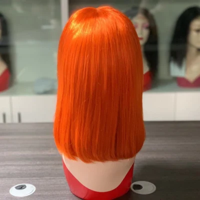 Christmas Human Hair Blue Yellow Orange Bob Wig for Women Brazilian Natural Hair Lace Frontal Wigs