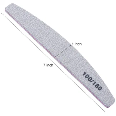 Custom Nail File Professional Nail Files Reusable Double Sided Emery Board (100/180 Grit) Nail Styling Tools for Home and Salon Use
