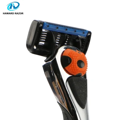 D954L 5+1 Stainless Steel Blade Cartridge Hair Removal Beard Trimming Metal Handle System Razor