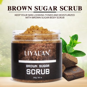 Dropshipping LIYALAN Private Label Natural organic whitening Exfoliation moisturizing body Brown Sugar Scrub