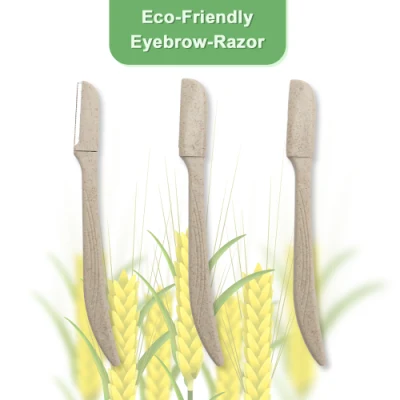 Eco Friendly Wheat Straw Eyebrow Razor Make up Tool Dermaplaning Razor for Women