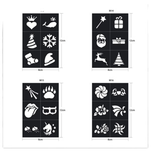 Environment Friendly Adhesive Reusable  Glitter Tattoo Stencils