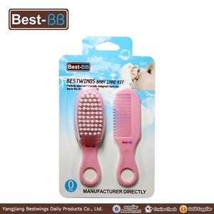 grooming kit for baby hairbrush and comb set with four color
