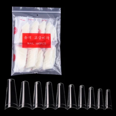 Half Cover Flat Head Artificial Fingernails ABS Nail Tips