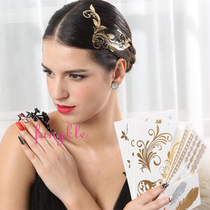 Hotselling hair care tattoo sticker temporary golden hair tattoo