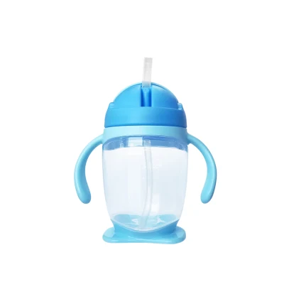 Multi-Function Baby Drinking Bottle with Straw and Handle Leakingproof