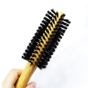 OEM Anti Static Hairbrush Natural Bamboo Round Boar Bristle Hair Brush