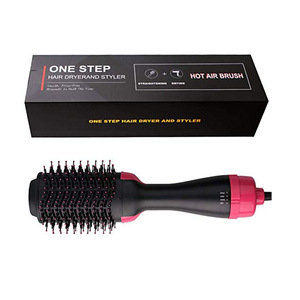One Step Hair Dryer & Volumizer Hot Hair Straightener Curler Comb Hair Dryer Brush 3-in-1 negative ion Straightening Brush Salon