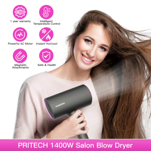 PRITECH High Speed DC Motor Travel Size Hair Dryer With Cool Shot Function
