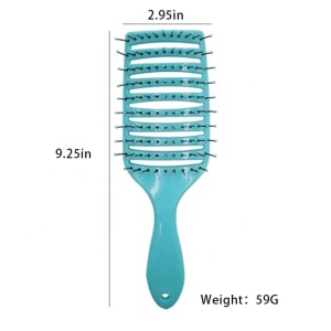 Professional injection molding scalp massage vent detangling plastic hair brush with nylon needle