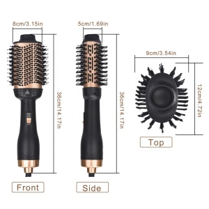 Professional Volumizer Styler Negative Ion Hair Straightener Curler Brush One Step Hair Dryer Hot Air Brush 3 in1Hair Dryer