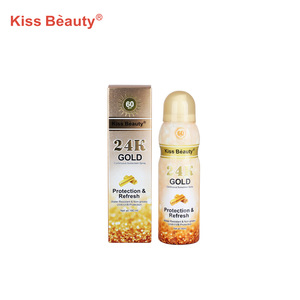 Refreshing water resistant skin protect spray wholesale 24K gold sunscreen