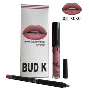 Top sale high quality moist 2pcs lip liner lipgloss set single brand name liquid matte waterproof lip gloss