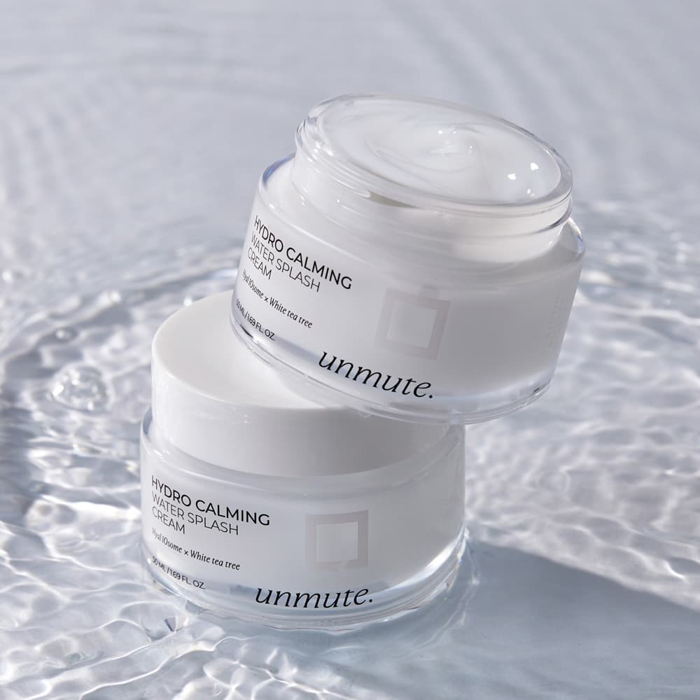 unmute hydro calming water splash cream 50ml, soothing cream, skin care, irritation skin, panthenol