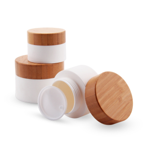 Wholesale bamboo product jar,bamboo container cosmetic packaging