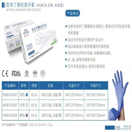 Disposable, Food Safe, Non Latex, Powder Free Disposable nitrile　Gloves