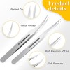 6 Pieces Lash Eyelash Extension Tweezers Set Stainless Steel Straight and Curved Tip Volume Lash Tweezers False Lash Application