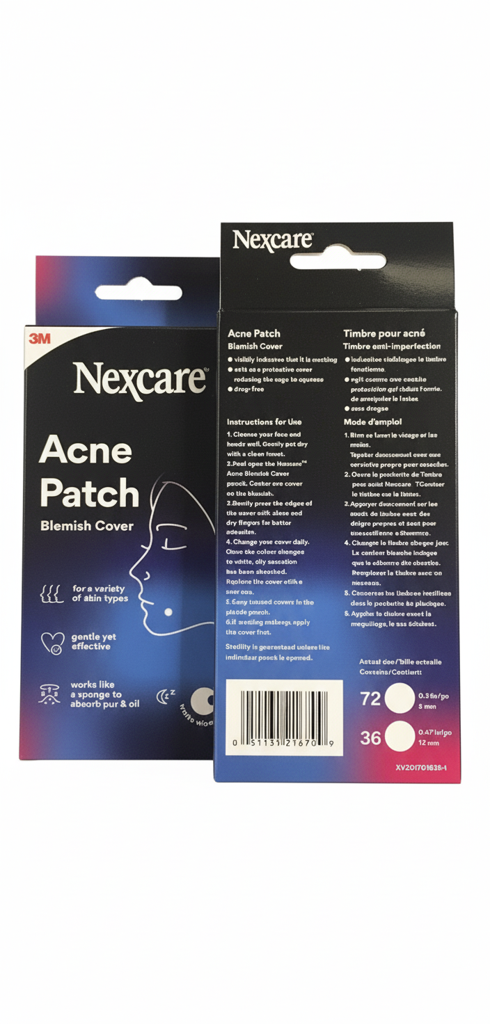Nexcare Acne Absorbing Cover Patch, 108 Count (Total 595 boxes)