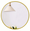 Wood frame mirror, round, plain gold color, concise style ALY0791