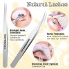 6 Pieces Lash Eyelash Extension Tweezers Set Stainless Steel Straight and Curved Tip Volume Lash Tweezers False Lash Application