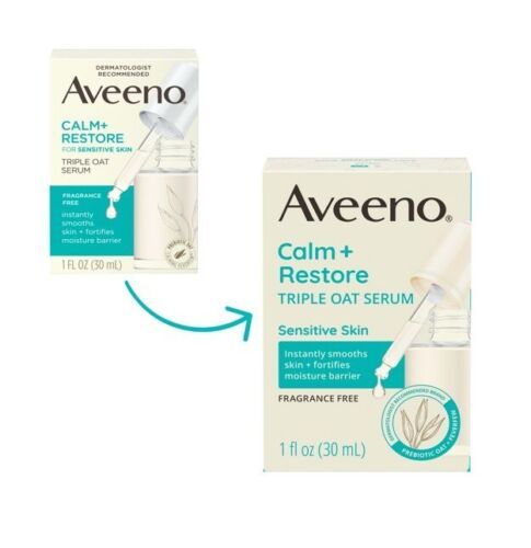 Aveeno Calm + Restore Triple Oat Sensitive Skin Face Serum, 1 fl. Oz